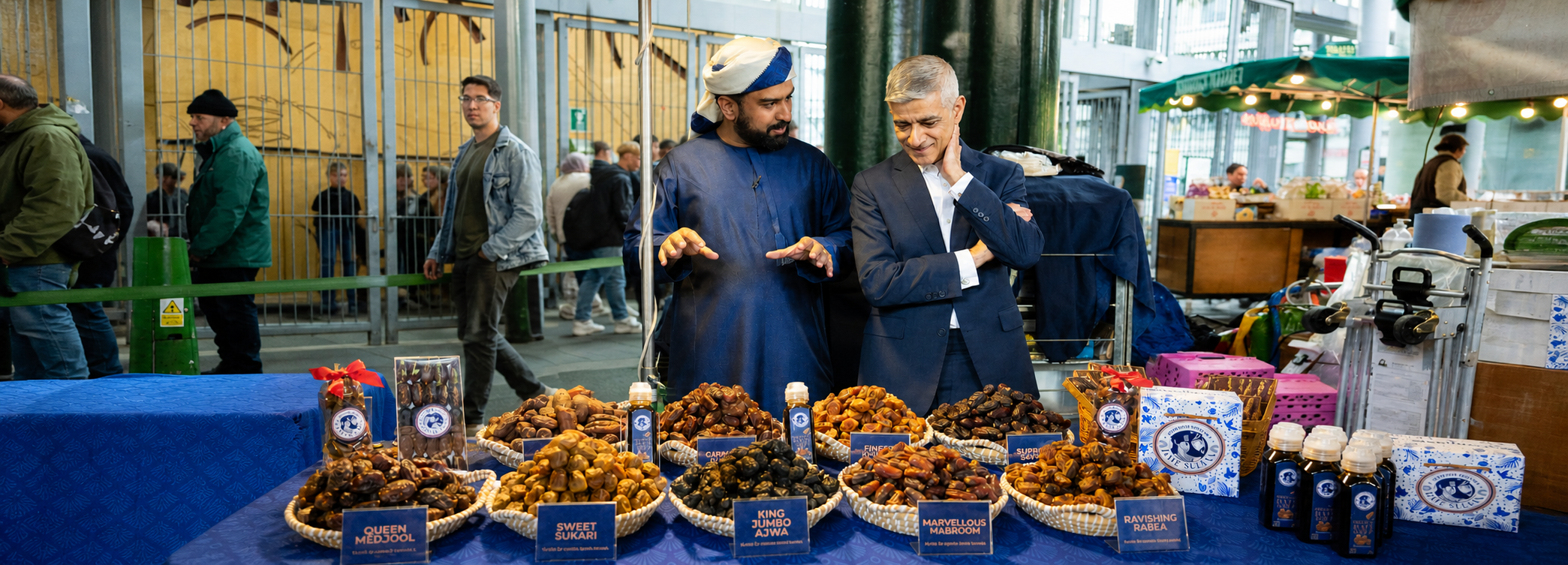 DATE SULTAN AND SADIQ KHAN MAYOR AT BOROUGH MARKET