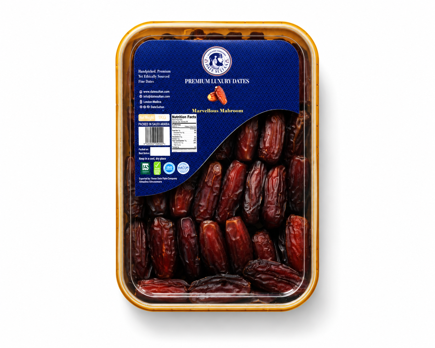 Packaged mabroom dates under date sultan brand